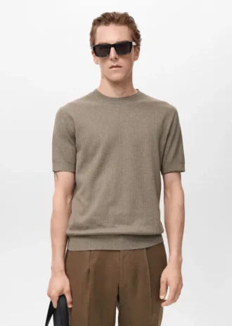 T-shirt en maille côtelée