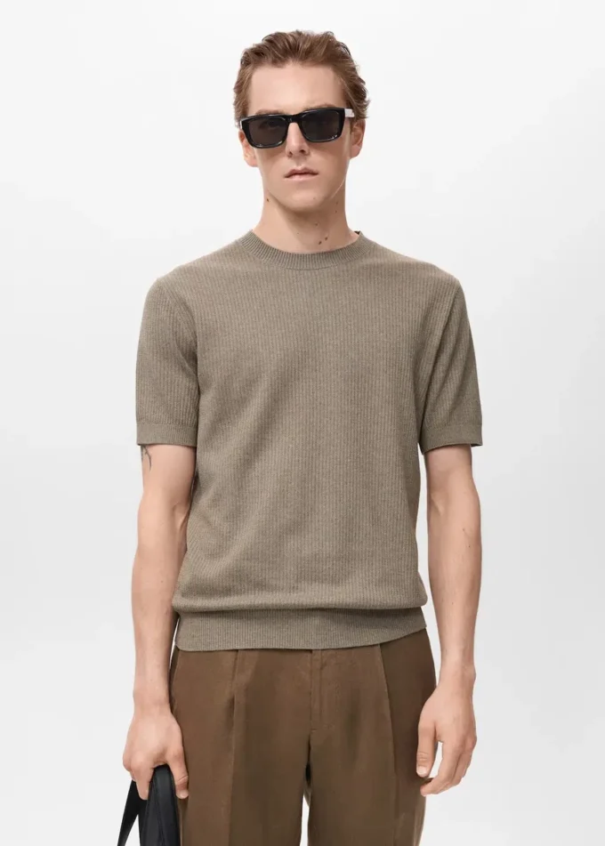 T-shirt en maille côtelée