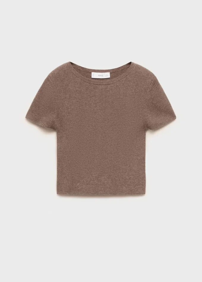 T-shirt en maille côtelée