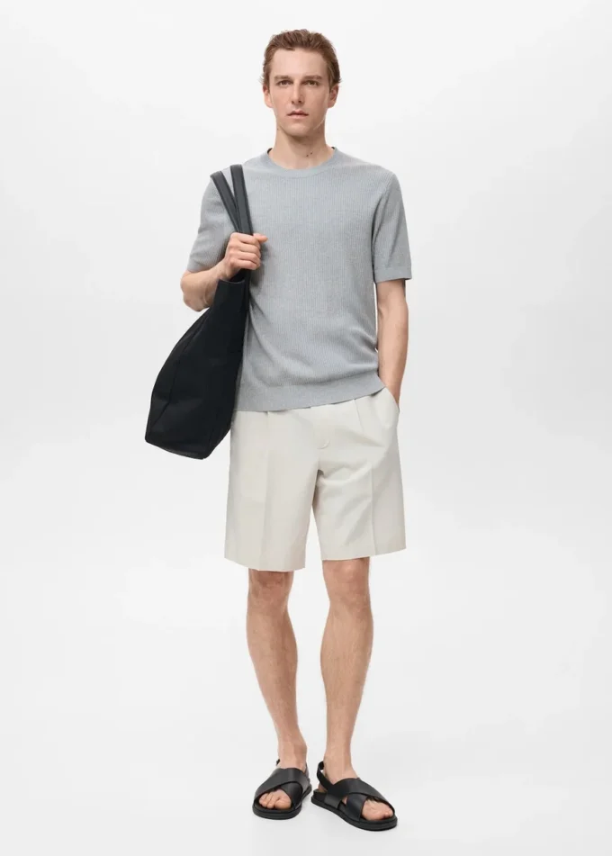 T-shirt en maille côtelée