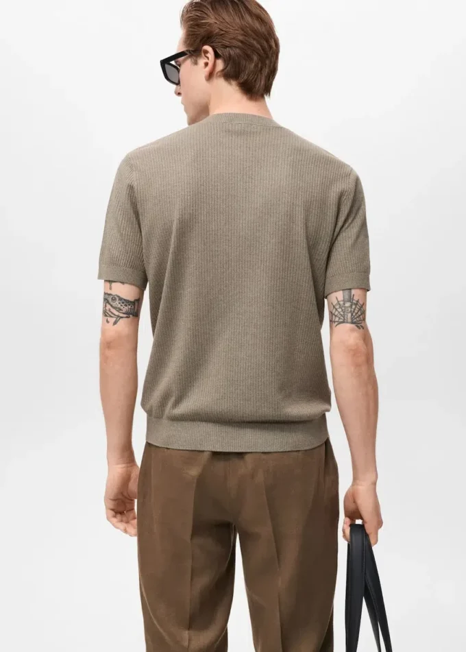 T-shirt en maille côtelée