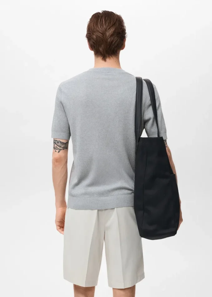 T-shirt en maille côtelée