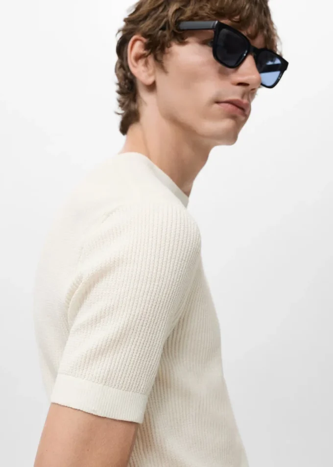 T-shirt en maille côtelée