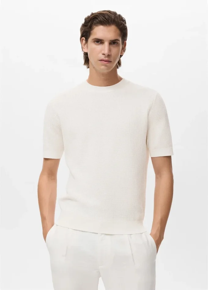T-shirt en tricot 100 % coton