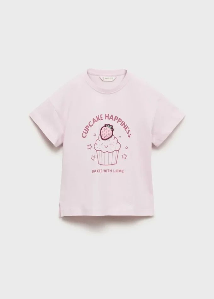 T-shirt imprimé avec détails en relief