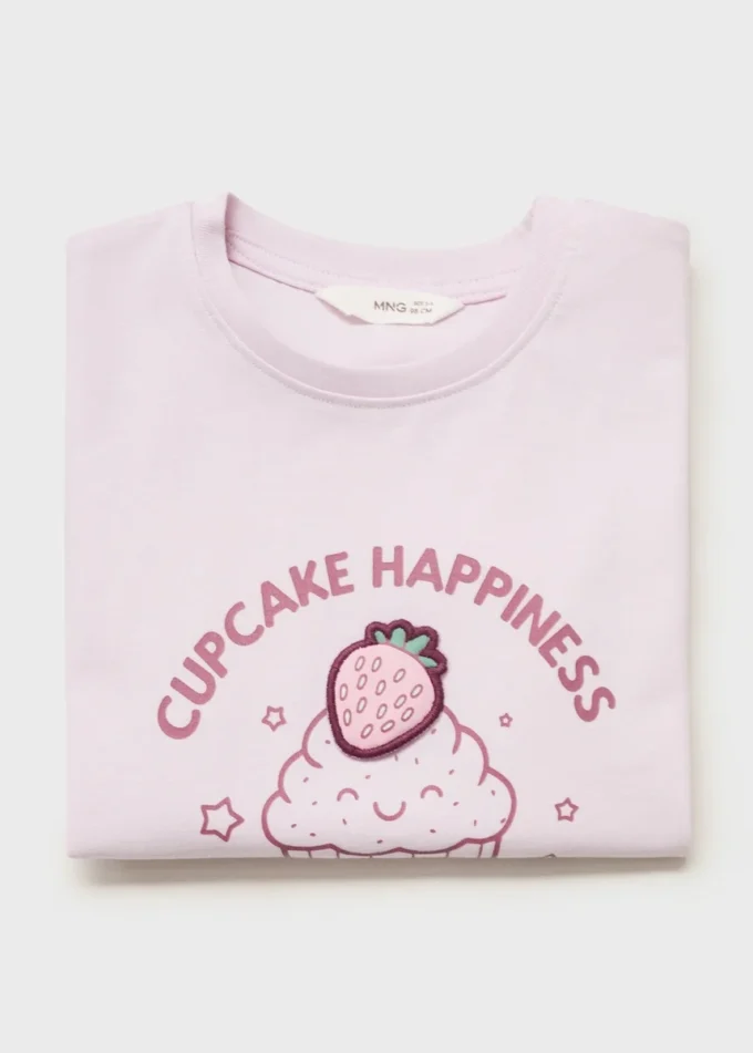 T-shirt imprimé avec détails en relief