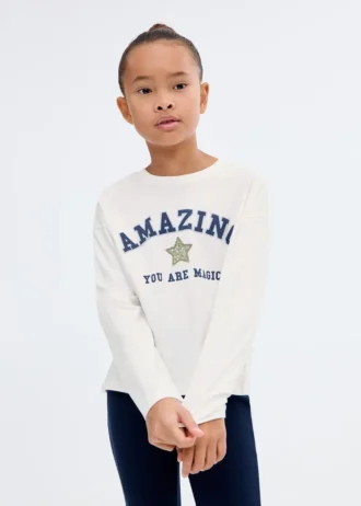 T-shirt imprimé brodé