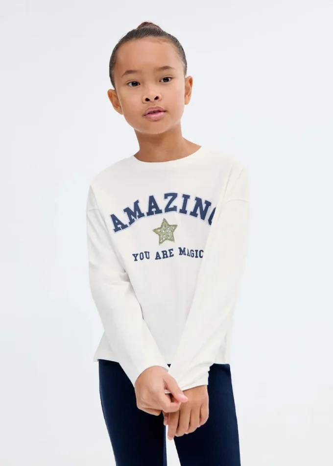 T-shirt imprimé brodé