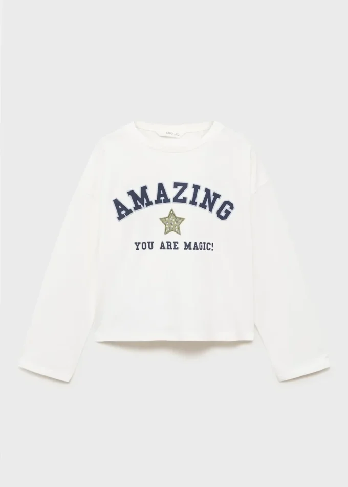 T-shirt imprimé brodé