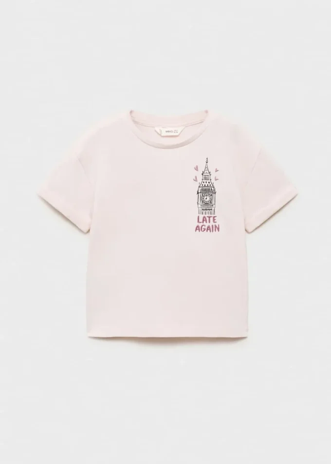 T-shirt imprimé en coton mélangé