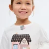 T-shirt imprimé en coton mélangé