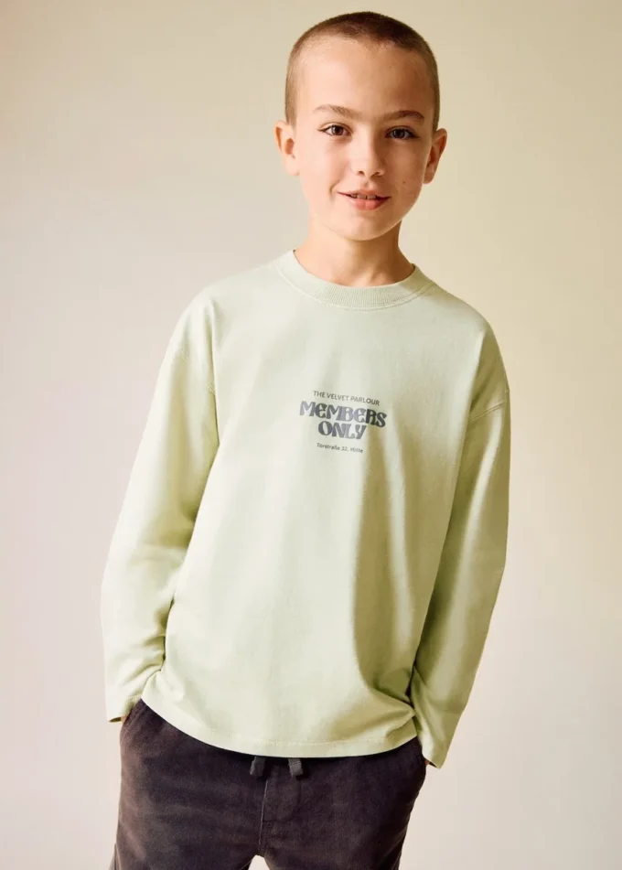 T-shirt imprimé en coton mélangé
