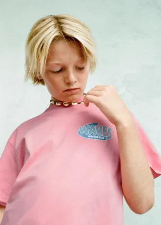 T-shirt imprimé en coton mélangé