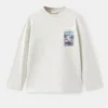 T-shirt imprimé en coton mélangé