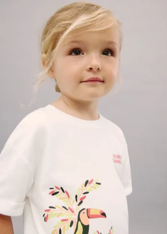 T-shirt imprimé en coton mélangé