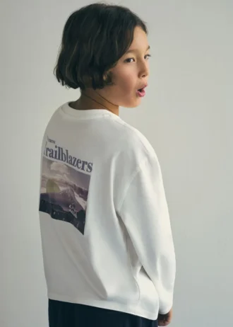 T-shirt imprimé en coton mélangé