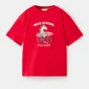 T-shirt imprimé en coton mélangé