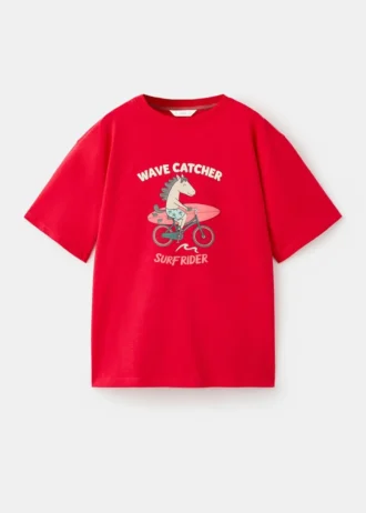 T-shirt imprimé en coton mélangé