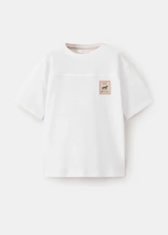 T-shirt imprimé en coton mélangé