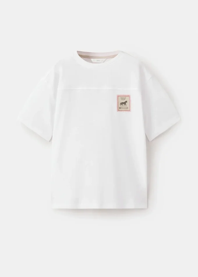 T-shirt imprimé en coton mélangé