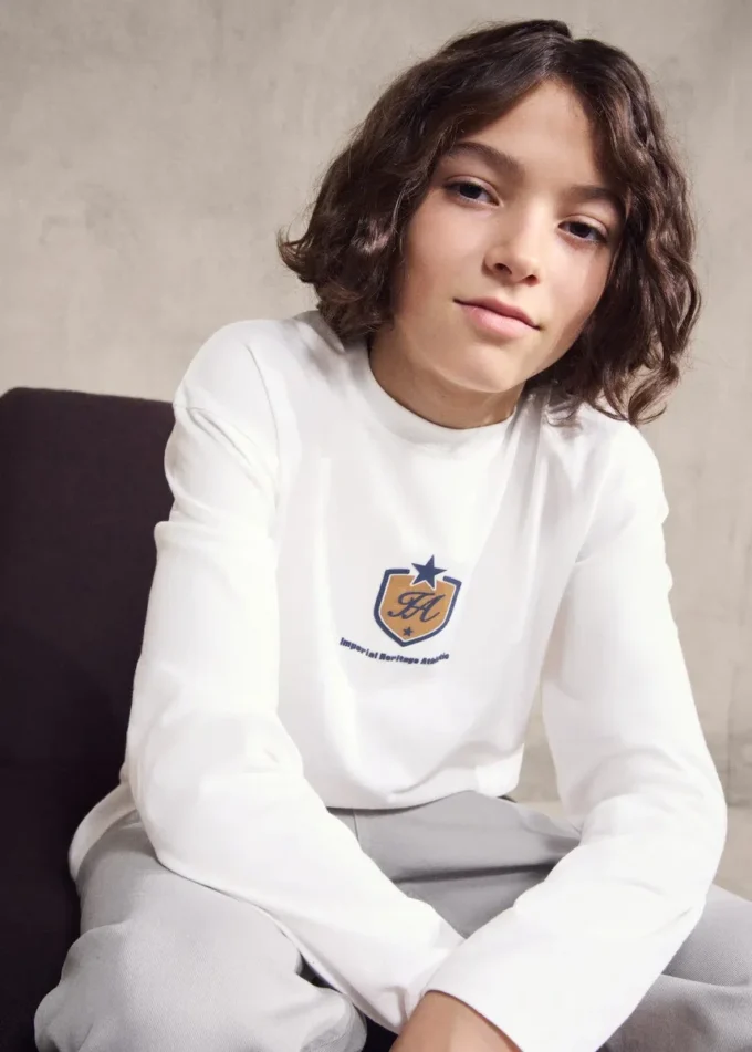 T-shirt imprimé en coton mélangé
