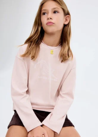 T-shirt imprimé en coton mélangé