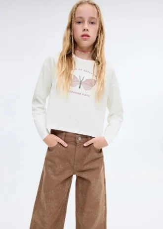 T-shirt imprimé en coton mélangé