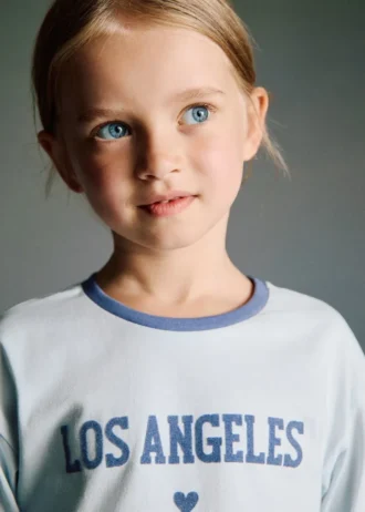 T-shirt imprimé en coton mélangé