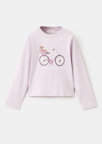 T-shirt imprimé en coton mélangé