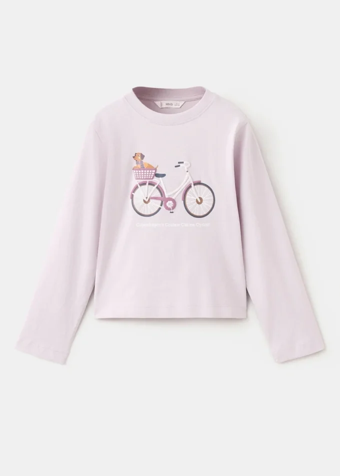 T-shirt imprimé en coton mélangé
