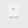 T-shirt imprimé en coton mélangé