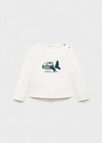 T-shirt imprimé en coton mélangé