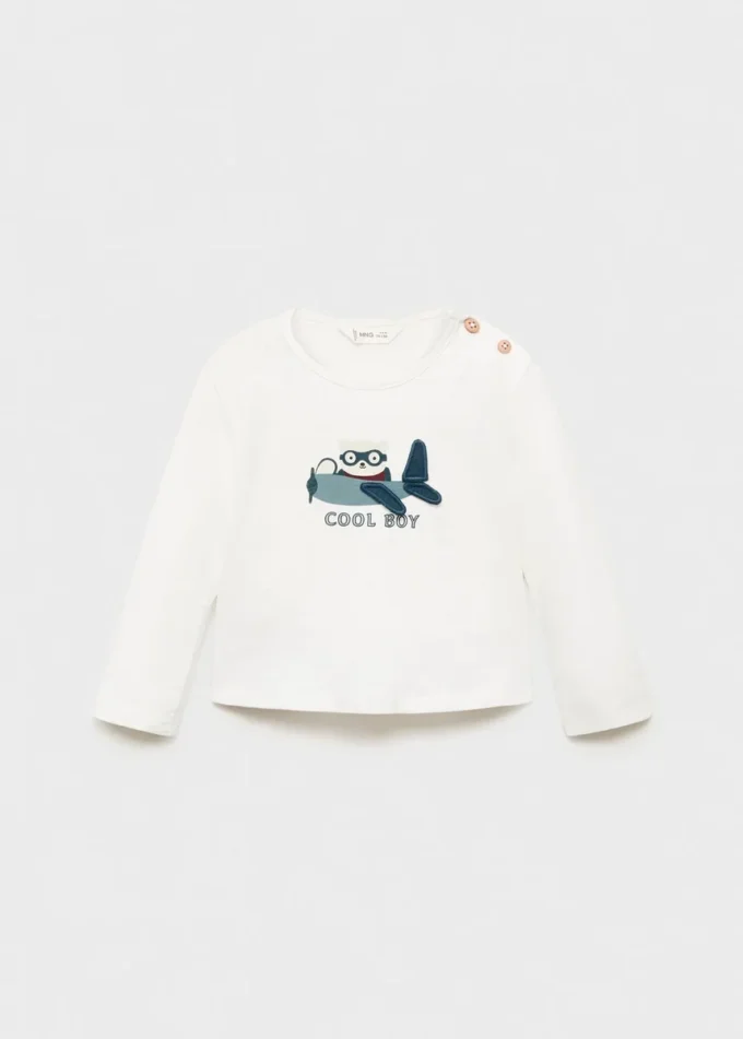T-shirt imprimé en coton mélangé