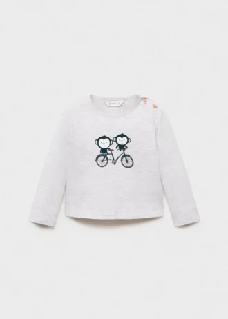T-shirt imprimé en coton mélangé