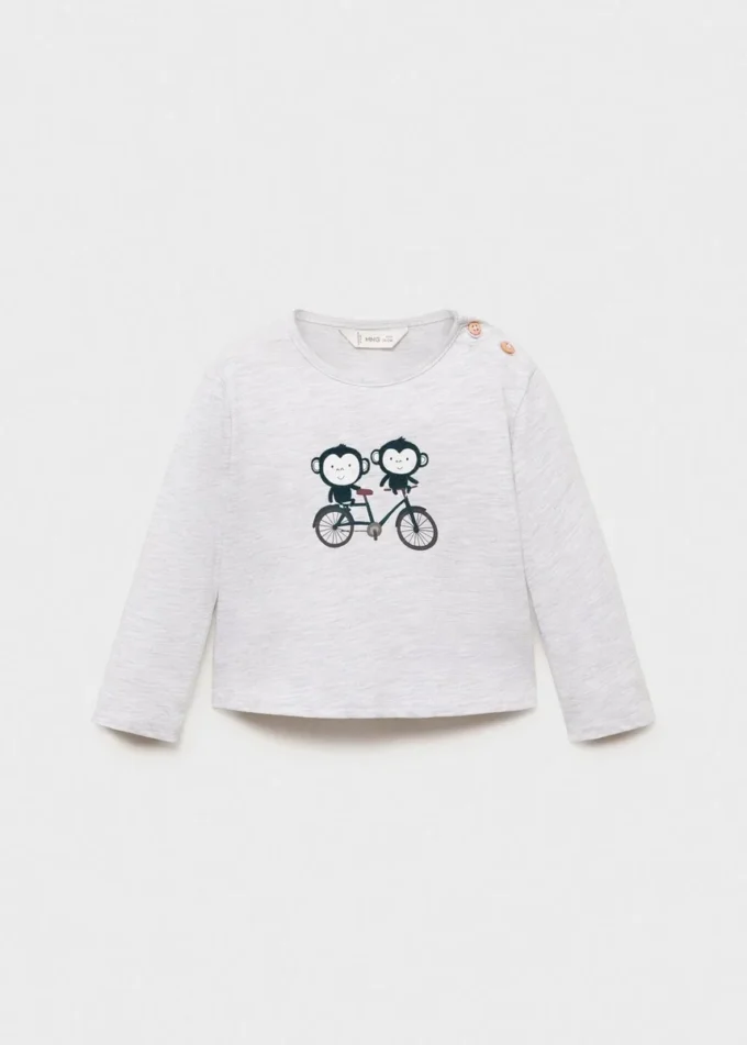 T-shirt imprimé en coton mélangé