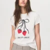 T-shirt imprimé en coton mélangé