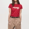 T-shirt imprimé en coton mélangé