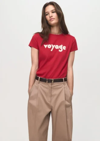 T-shirt imprimé en coton mélangé