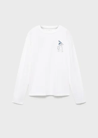 T-shirt imprimé en coton mélangé
