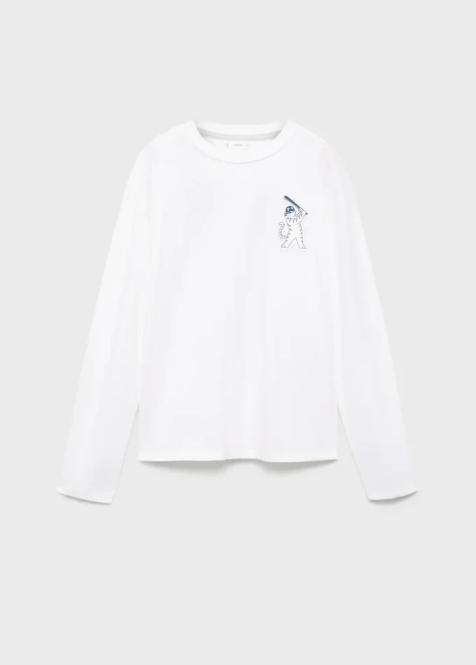 T-shirt imprimé en coton mélangé