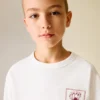 T-shirt imprimé en coton mélangé