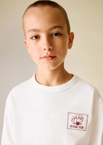 T-shirt imprimé en coton mélangé