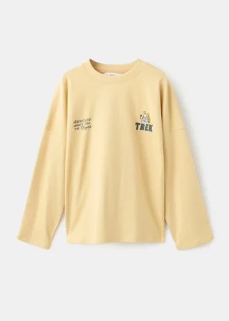 T-shirt imprimé en coton mélangé