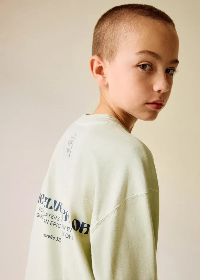 T-shirt imprimé en coton mélangé