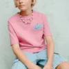 T-shirt imprimé en coton mélangé