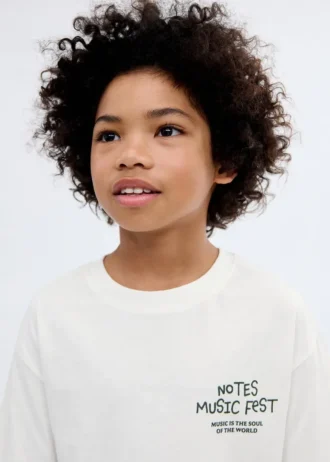 T-shirt imprimé en coton mélangé