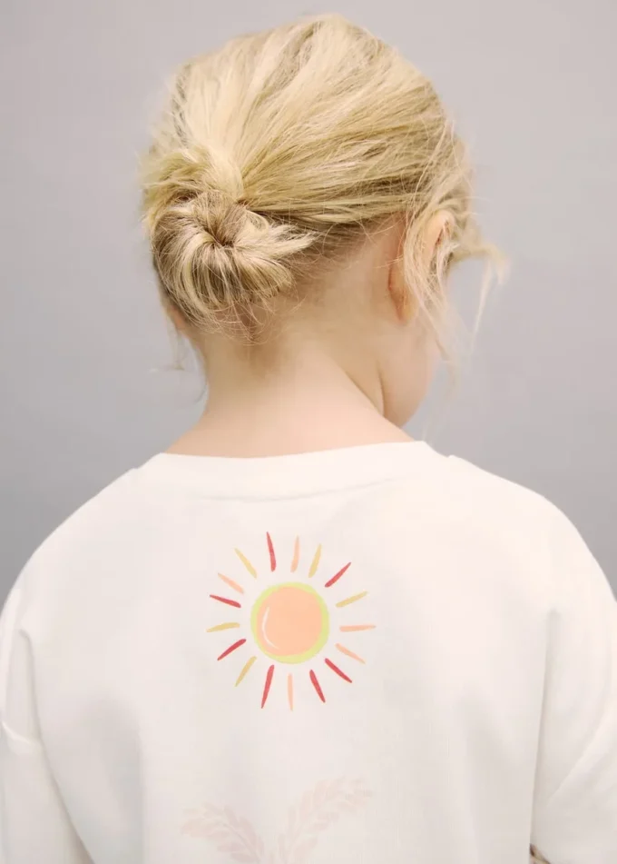 T-shirt imprimé en coton mélangé