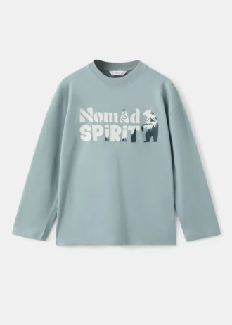 T-shirt imprimé en coton mélangé