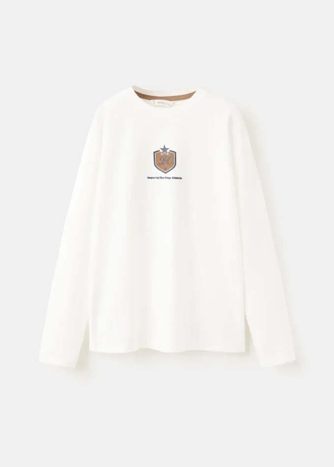 T-shirt imprimé en coton mélangé