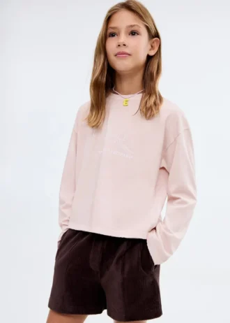 T-shirt imprimé en coton mélangé